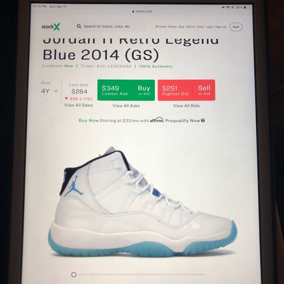 Jordan 11 Columbia size 4 - Picture 10 of 10